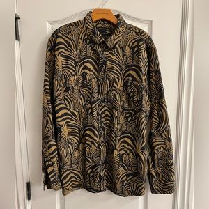 Zebra Print Long Sleeve Shirt